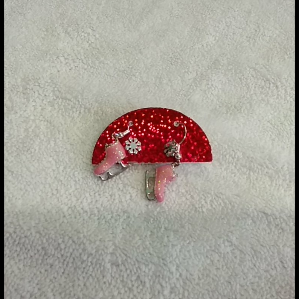 Girls earrings snow skates